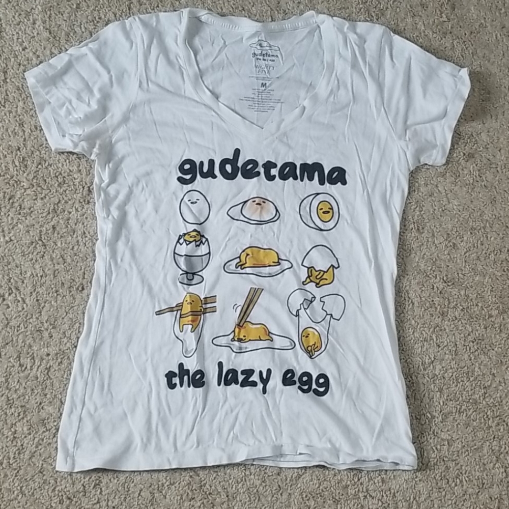 White gudetama tee shirt